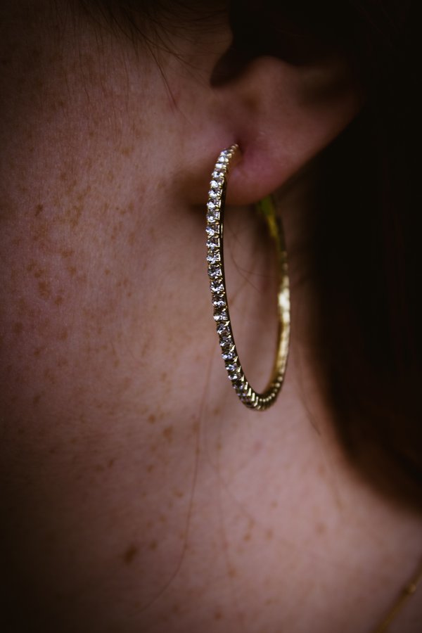 Crystal hoop detail