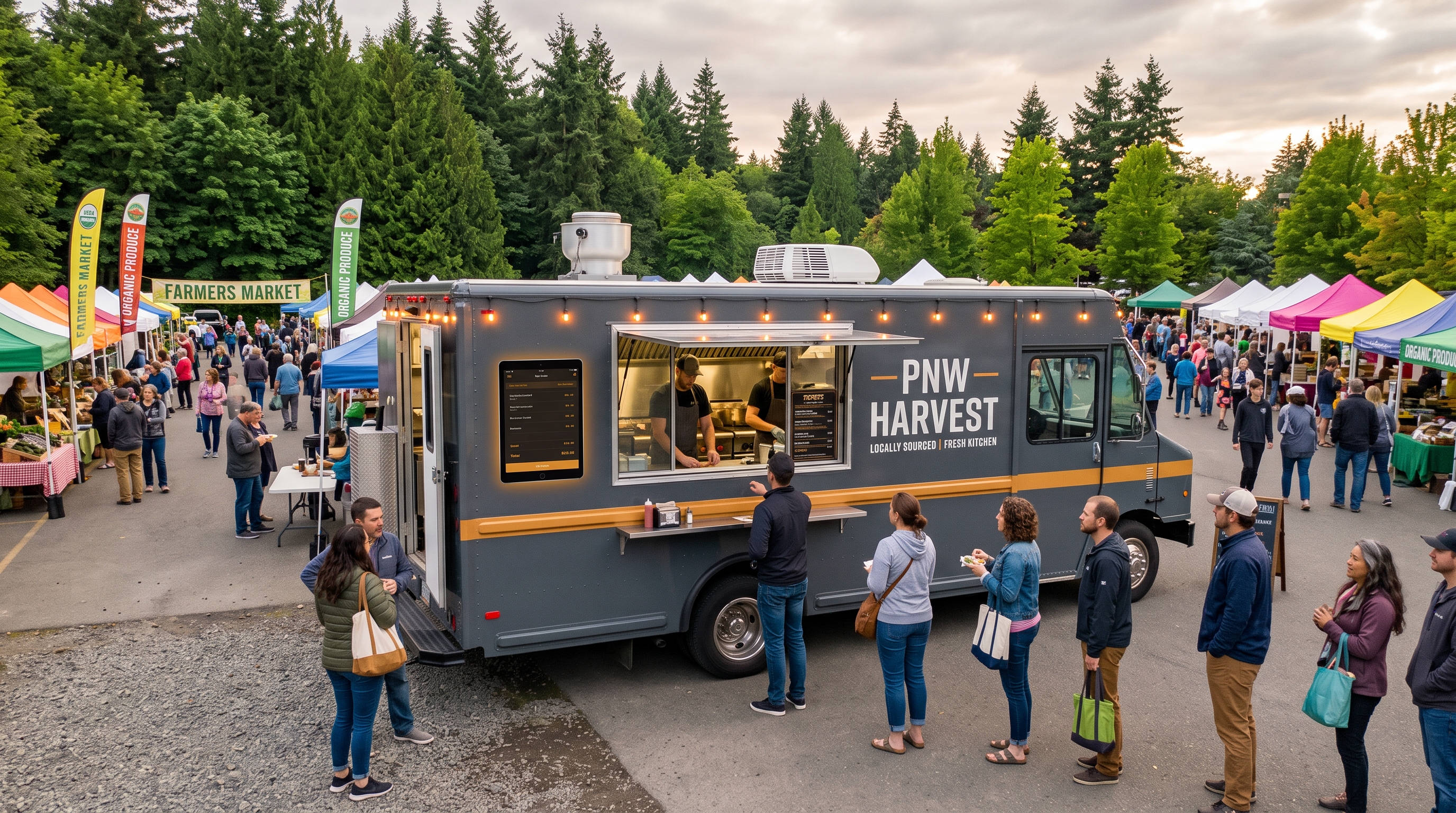 Food truck at a market — one of the kitchen formats LinePilot runs in